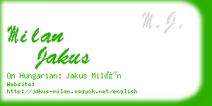 milan jakus business card